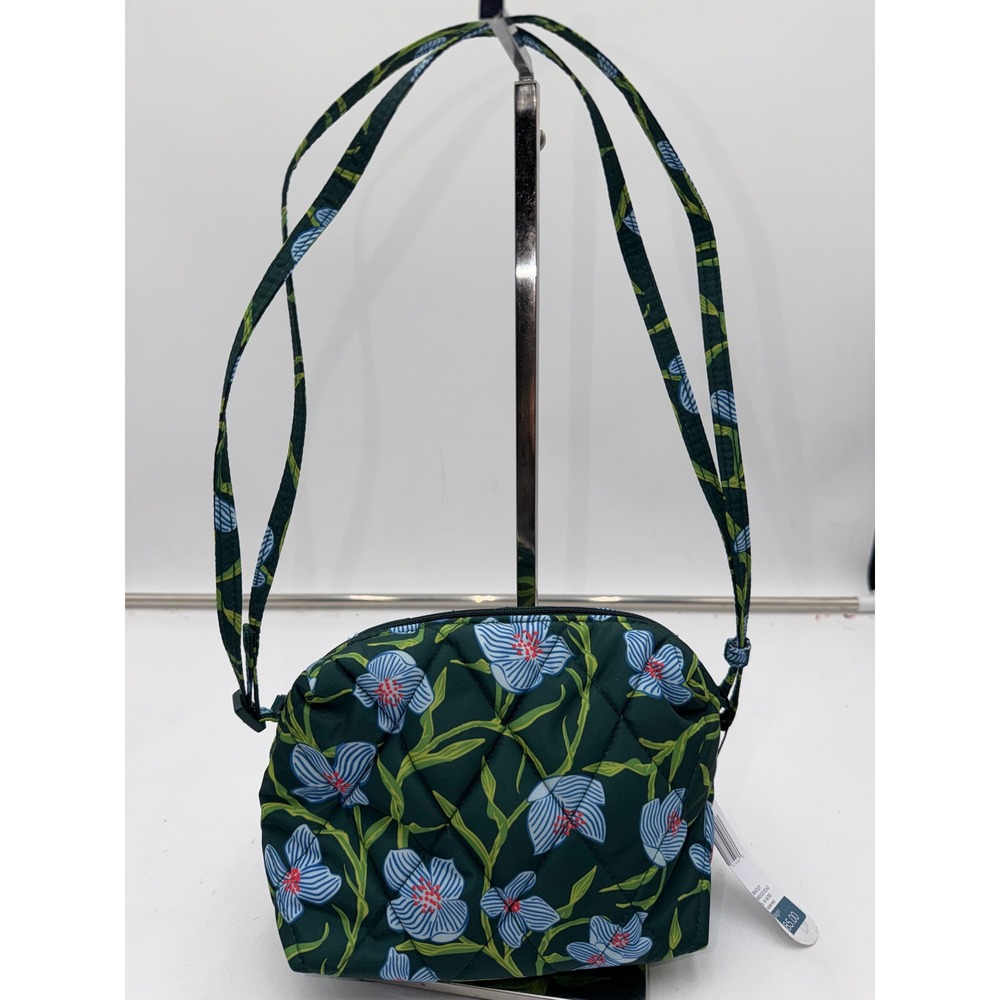 Vera Bradley Ultralight Crossbody Bag Charlotte Stripes Green Floral 28740-22015 - Picture 2 of 13